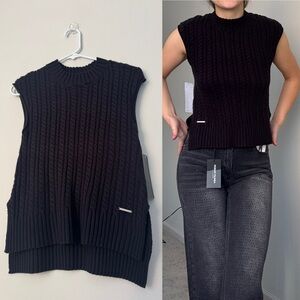 Black sweater vest women’s soft Size S, new with tag